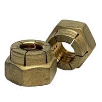 5/16"-18 Flex Type Lock Nut, Light Hex, Full Height, Brass